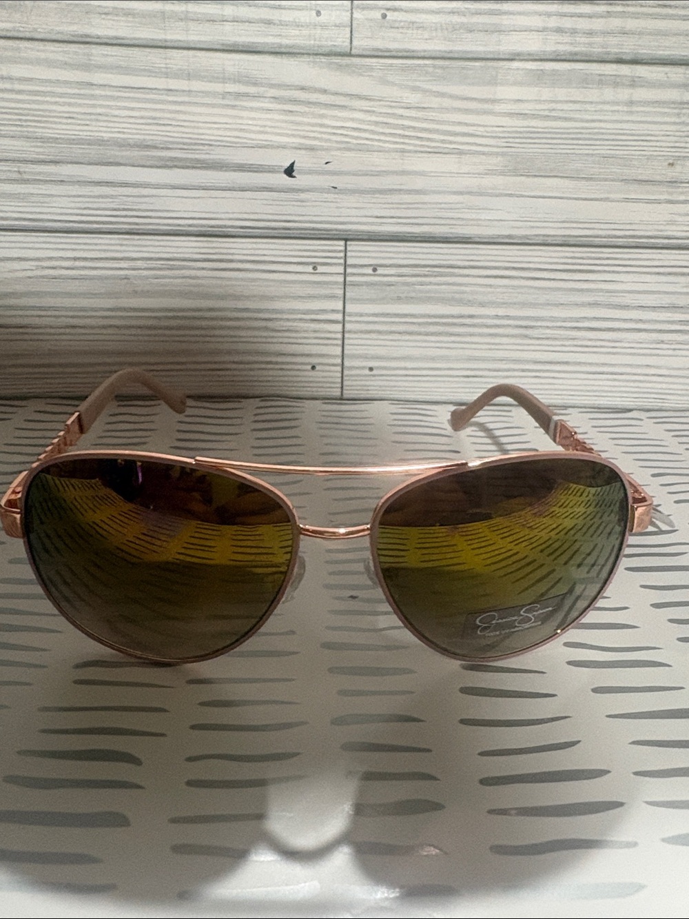 Jessica Simpson Rose Gold Aviator Sunglasses - Women's Fashion Accessories